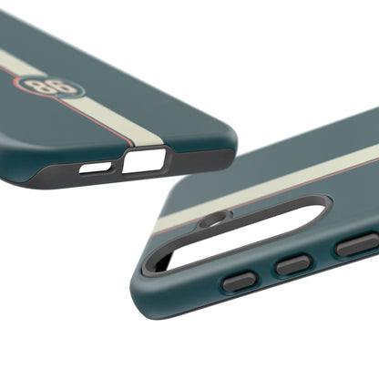Racing Stripe Phone Case - Retro Teal with Number 86