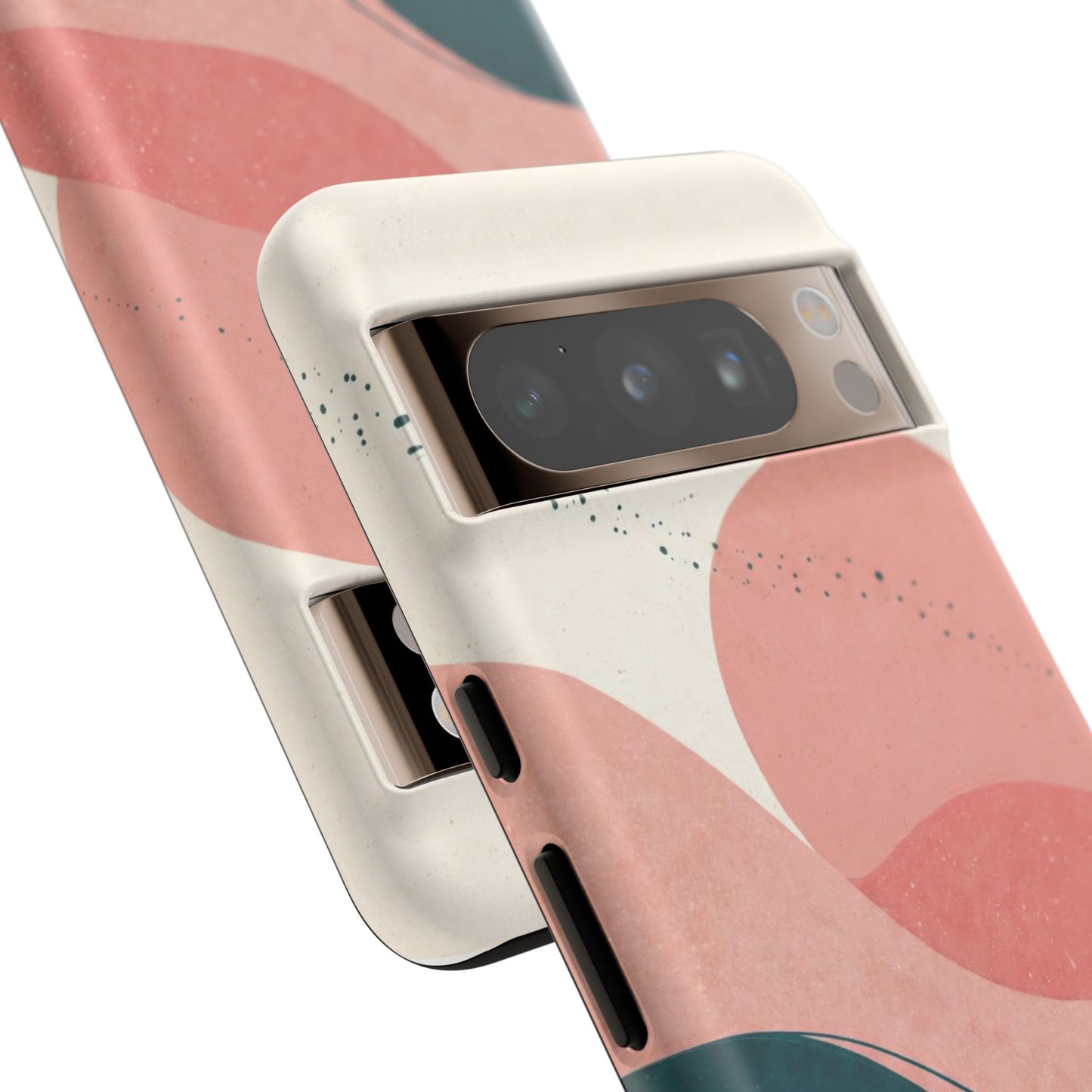 Abstract Sunset Phone Case — Pink & Teal Wave Tough Case