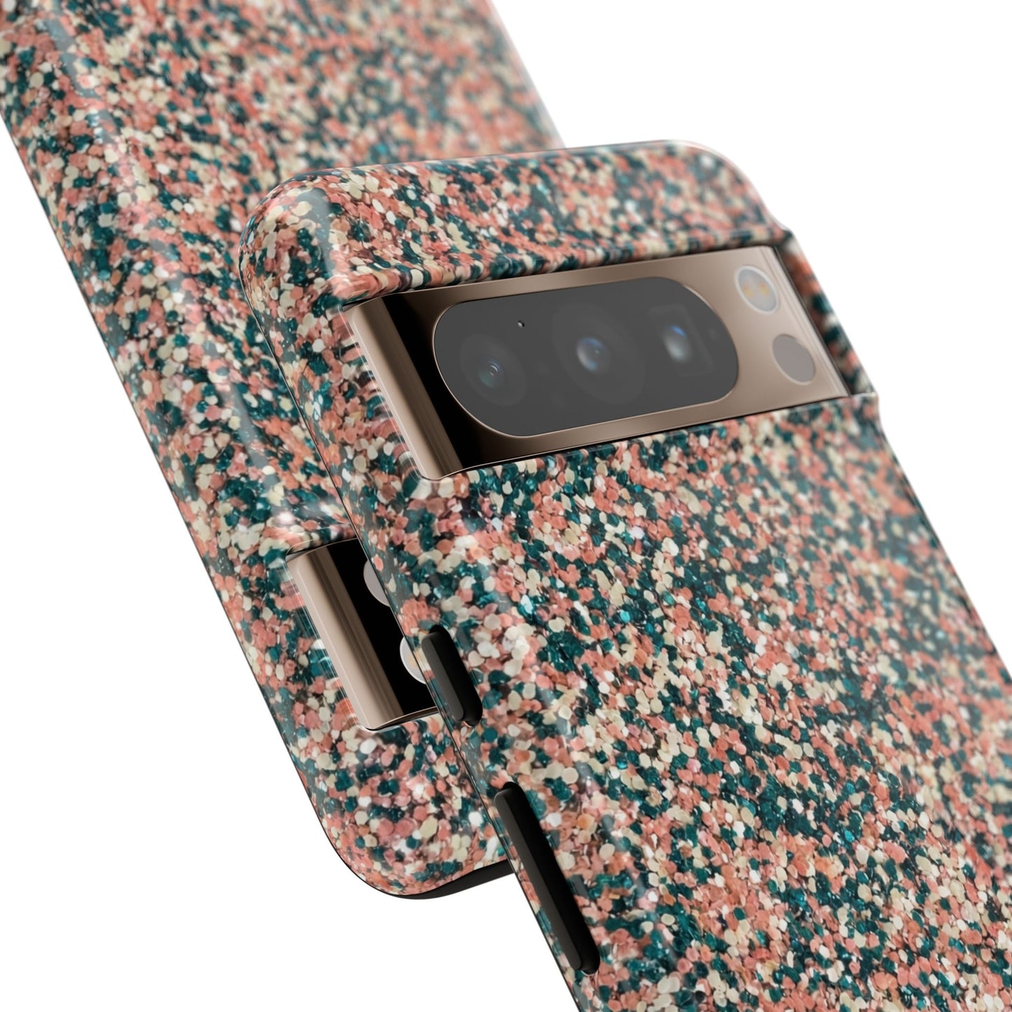 Speckled Confetti Tough Phone Case — Protective Floral Pink & Teal Design