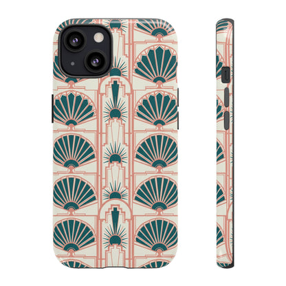 Art Deco Fan Pattern Tough Phone Case — Retro Geometric iPhone Cover