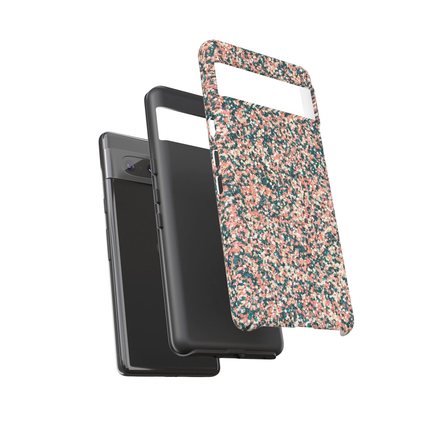 Speckled Confetti Tough Phone Case — Protective Floral Pink & Teal Design