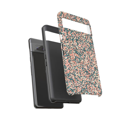 Speckled Confetti Tough Phone Case — Protective Floral Pink & Teal Design