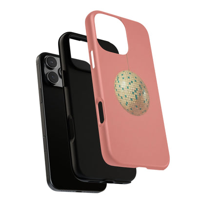 Disco Ball Tough Phone Case — Retro Pink Protective iPhone Cover