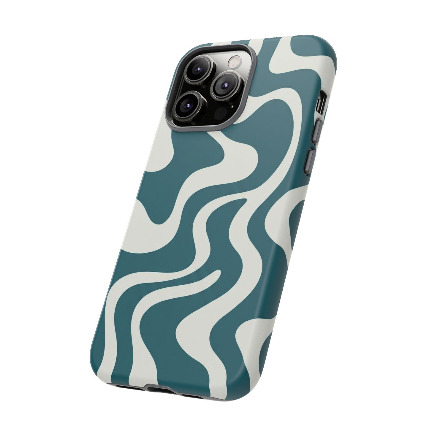 Teal Retro Swirl Tough Phone Case