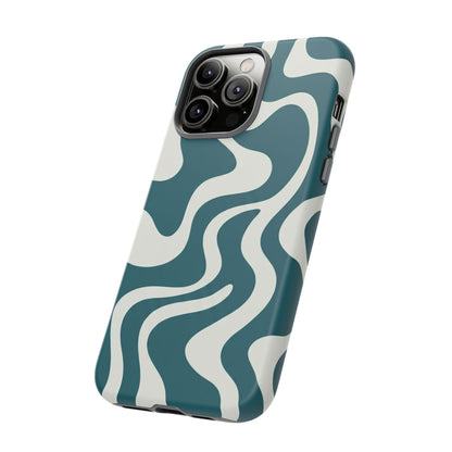Teal Retro Swirl Tough Phone Case