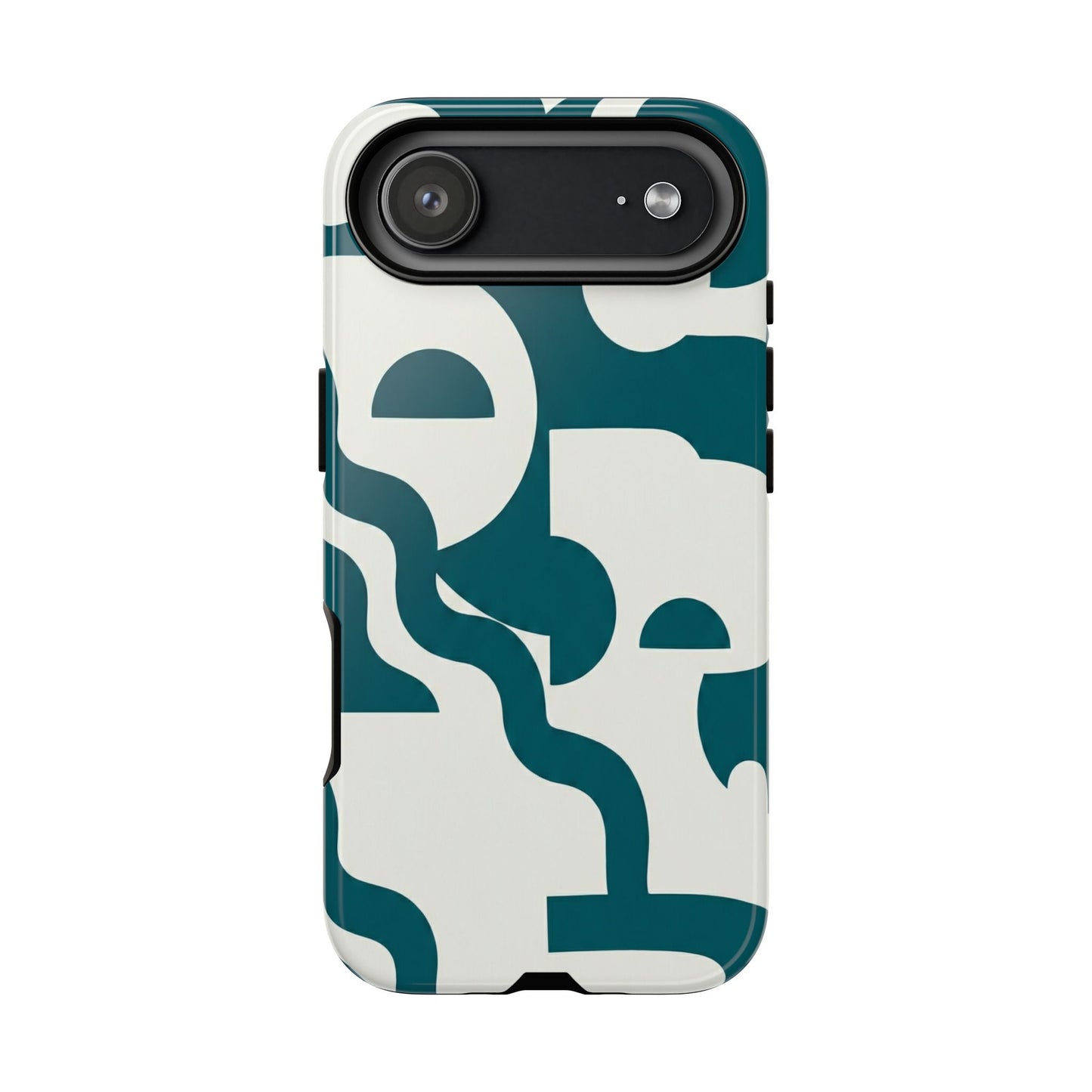 Abstract Teal Shapes Phone Case — Modern Geometric Tough Case