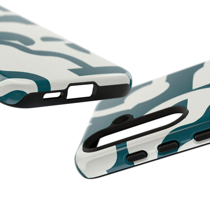 Abstract Teal Pattern Phone Case — Modern Geometric Tough Case