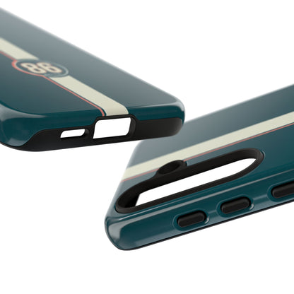 Racing Stripe Phone Case - Retro Teal with Number 86
