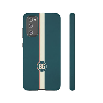 Racing Stripe Phone Case - Retro Teal with Number 86