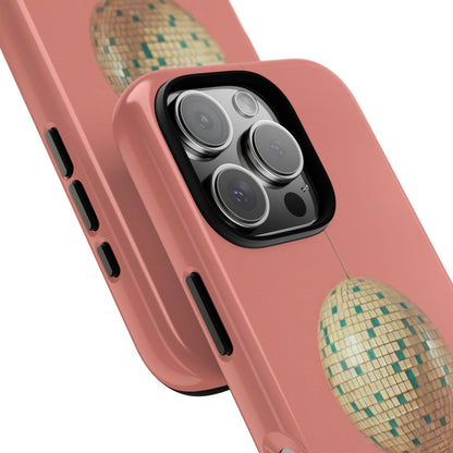 Disco Ball Tough Phone Case — Retro Pink Protective iPhone Cover