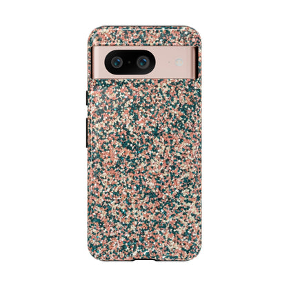 Speckled Confetti Tough Phone Case — Protective Floral Pink & Teal Design