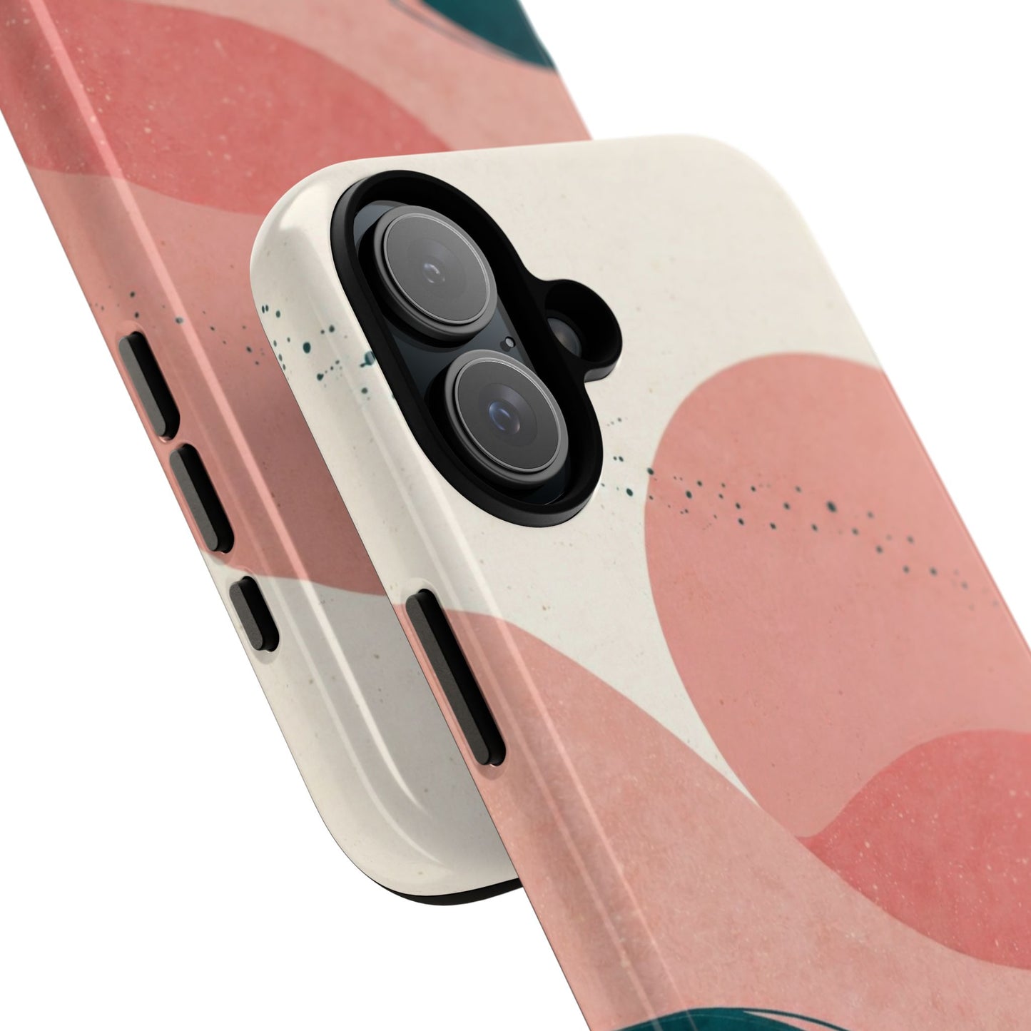 Abstract Sunset Phone Case — Pink & Teal Wave Tough Case