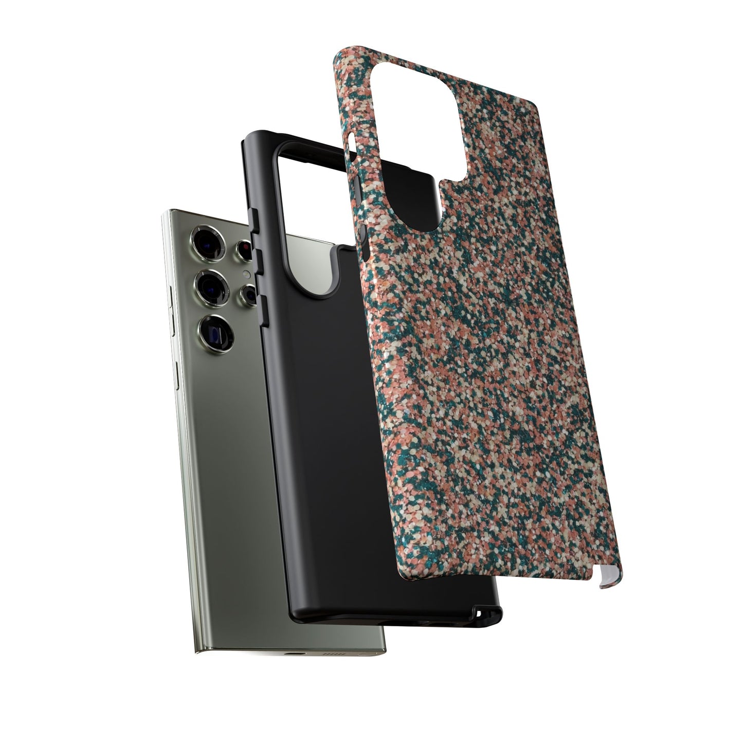 Speckled Pink & Teal Tough Phone Case — Durable Protective Cover