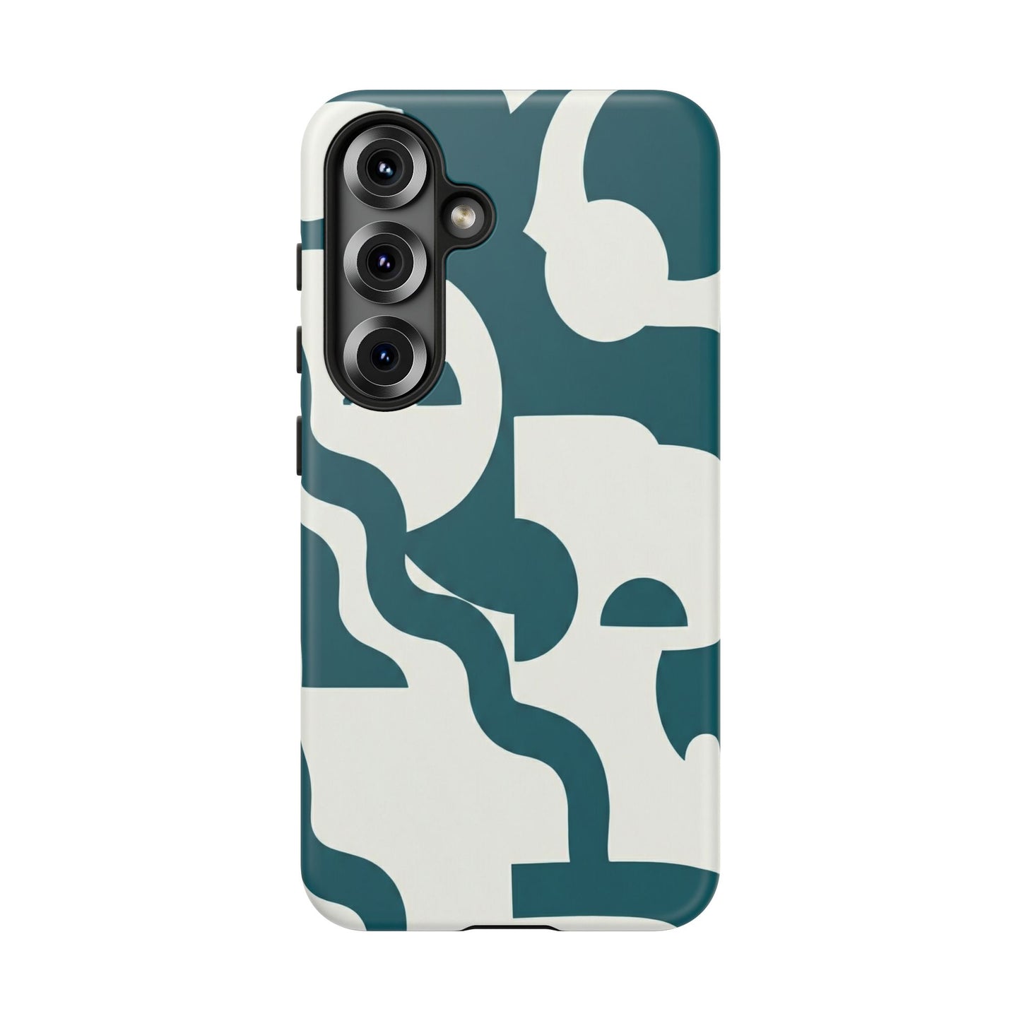Abstract Teal Pattern Phone Case — Modern Geometric Tough Case