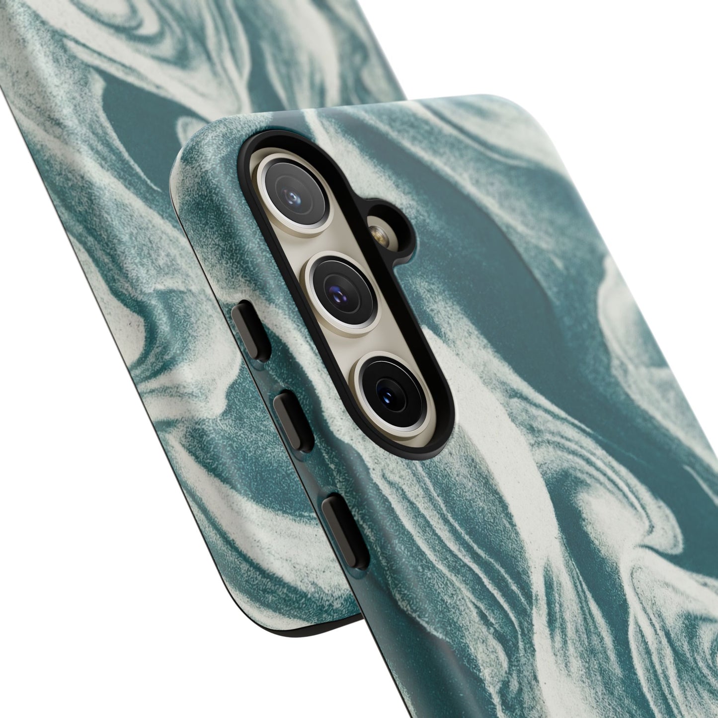 Teal Marble Tough Phone Case — Protective Artistic Swirl Design