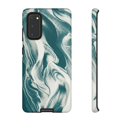 Teal Marble Tough Phone Case — Protective Artistic Swirl Design