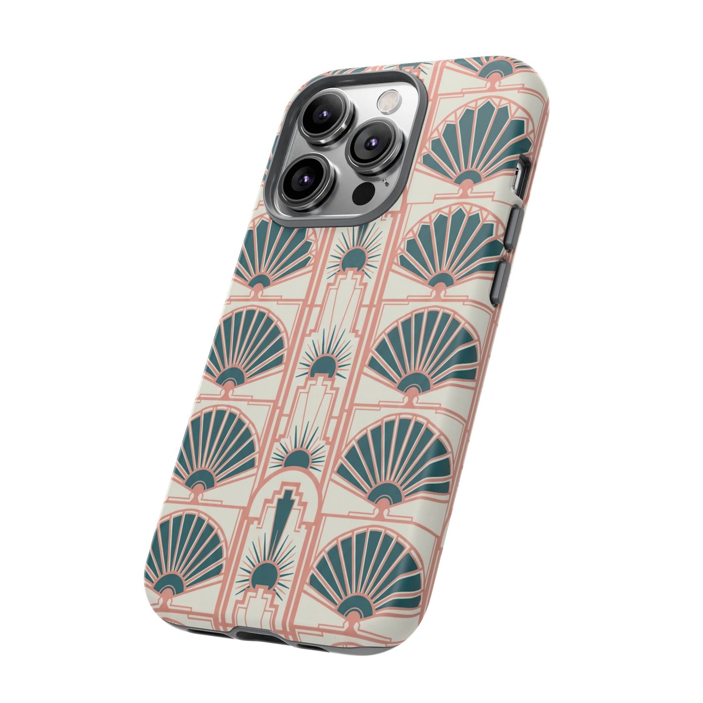 Art Deco Fan Pattern Tough Phone Case — Retro Geometric iPhone Cover