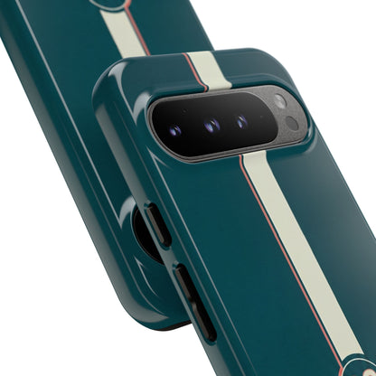 Racing Stripe Phone Case - Retro Teal with Number 86
