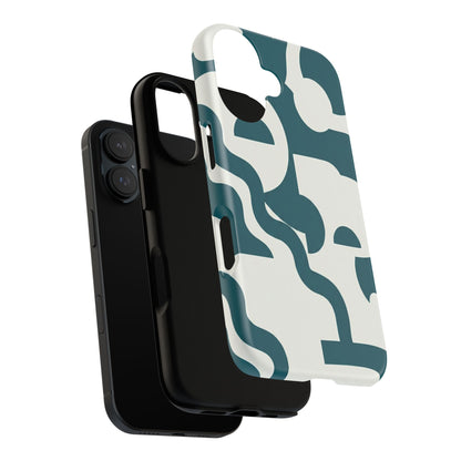 Abstract Teal Shapes Phone Case — Modern Geometric Tough Case