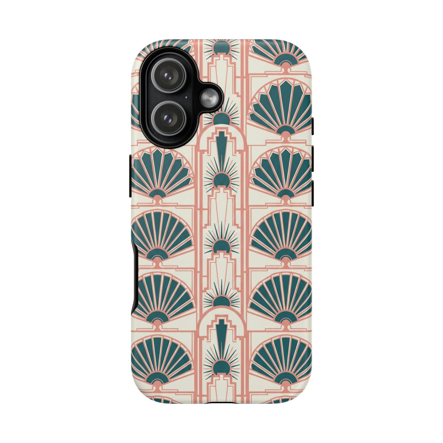 Art Deco Fan Pattern Tough Phone Case — Retro Geometric iPhone Cover
