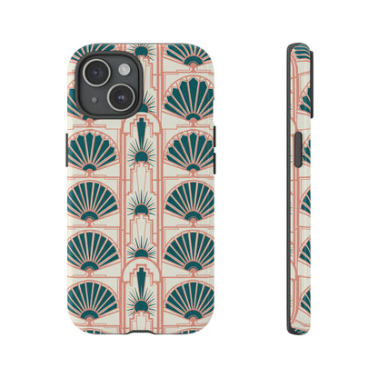 Art Deco Fan Pattern Tough Phone Case — Retro Geometric iPhone Cover