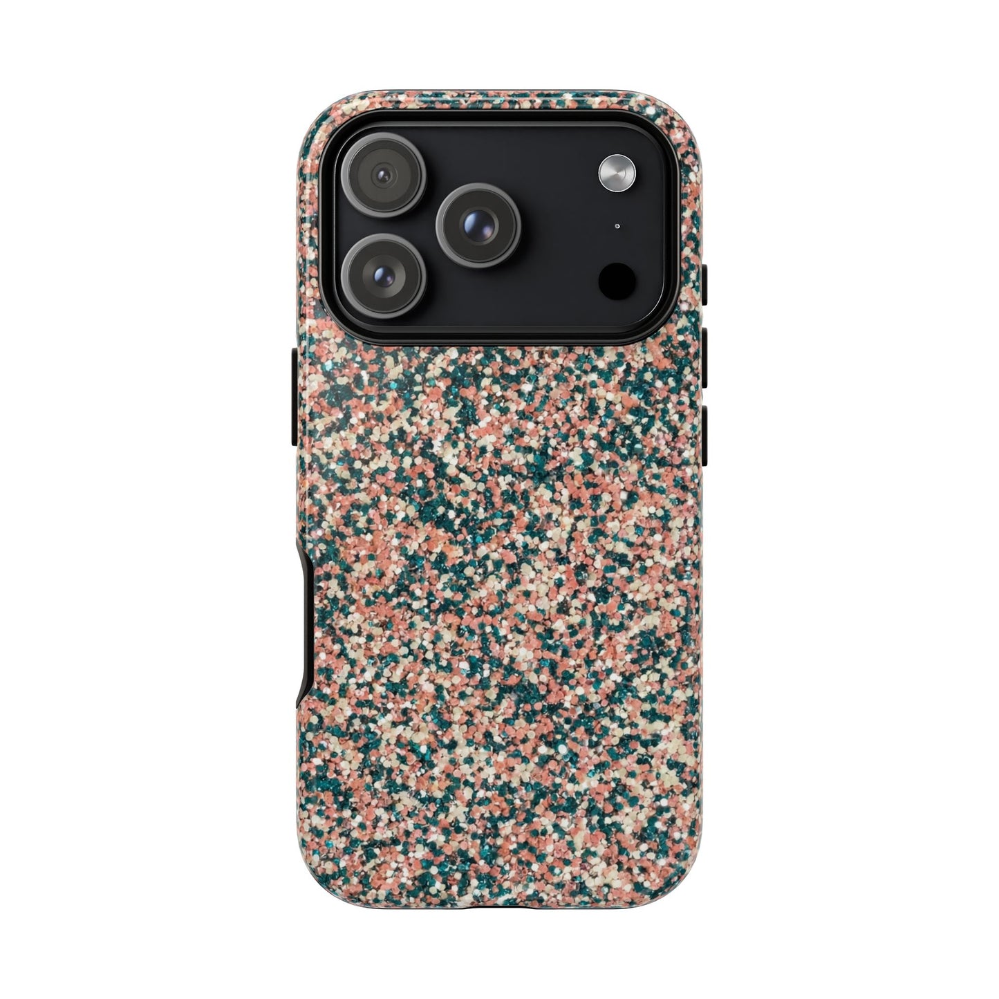 Glitter Speckle Tough Phone Case — Pink & Teal Protective Cover