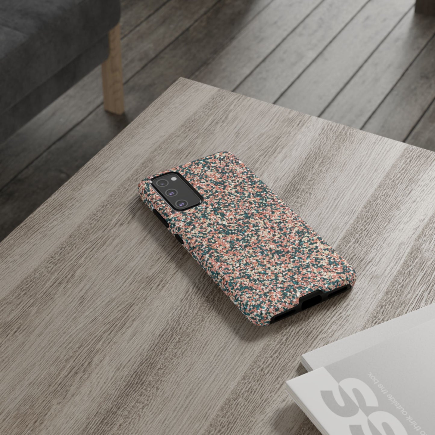 Speckled Pink & Teal Tough Phone Case — Durable Protective Cover