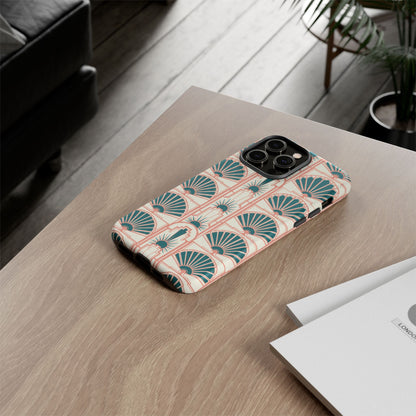 Art Deco Fan Pattern Tough Phone Case — Retro Geometric iPhone Cover