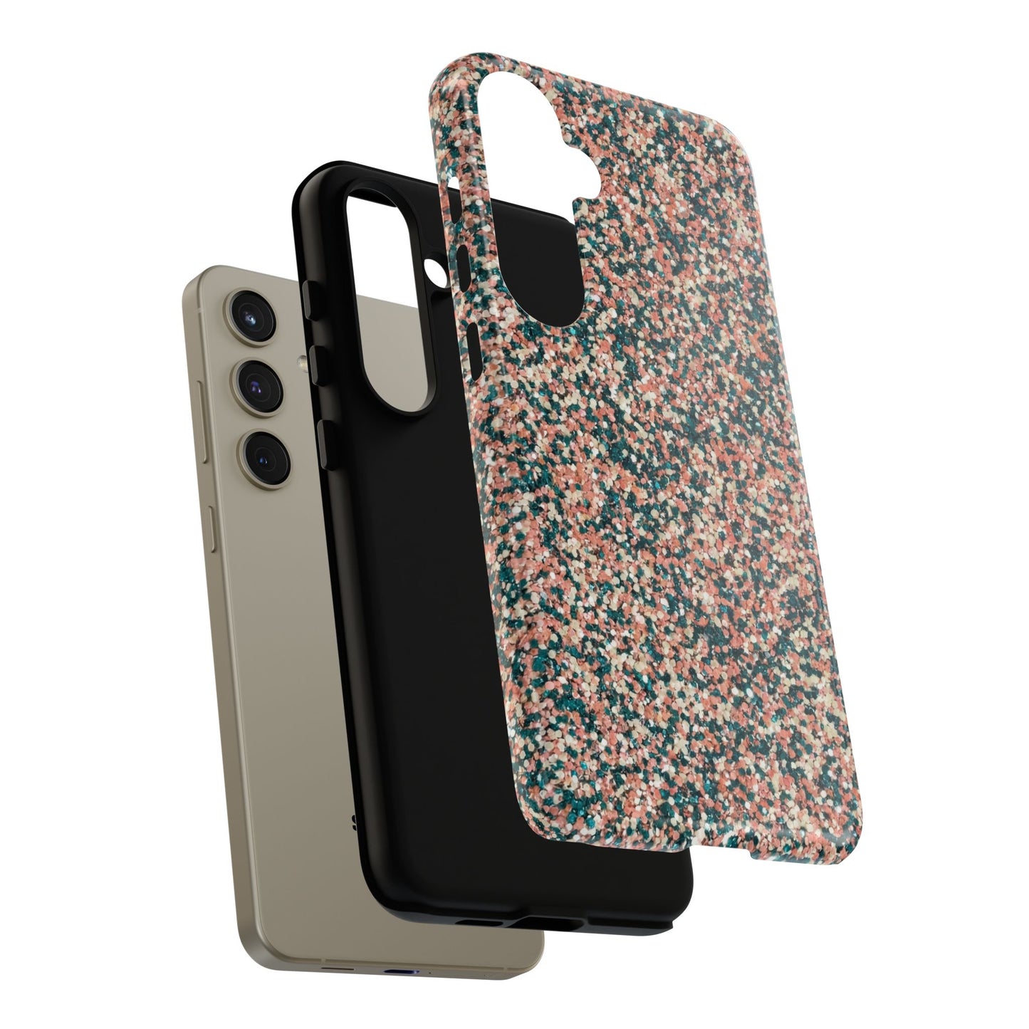 Speckled Pink & Teal Tough Phone Case — Durable Protective Cover
