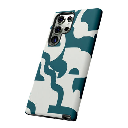 Abstract Teal Pattern Phone Case — Modern Geometric Tough Case