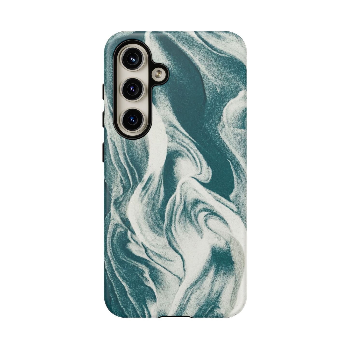 Teal Marble Tough Phone Case — Protective Artistic Swirl Design