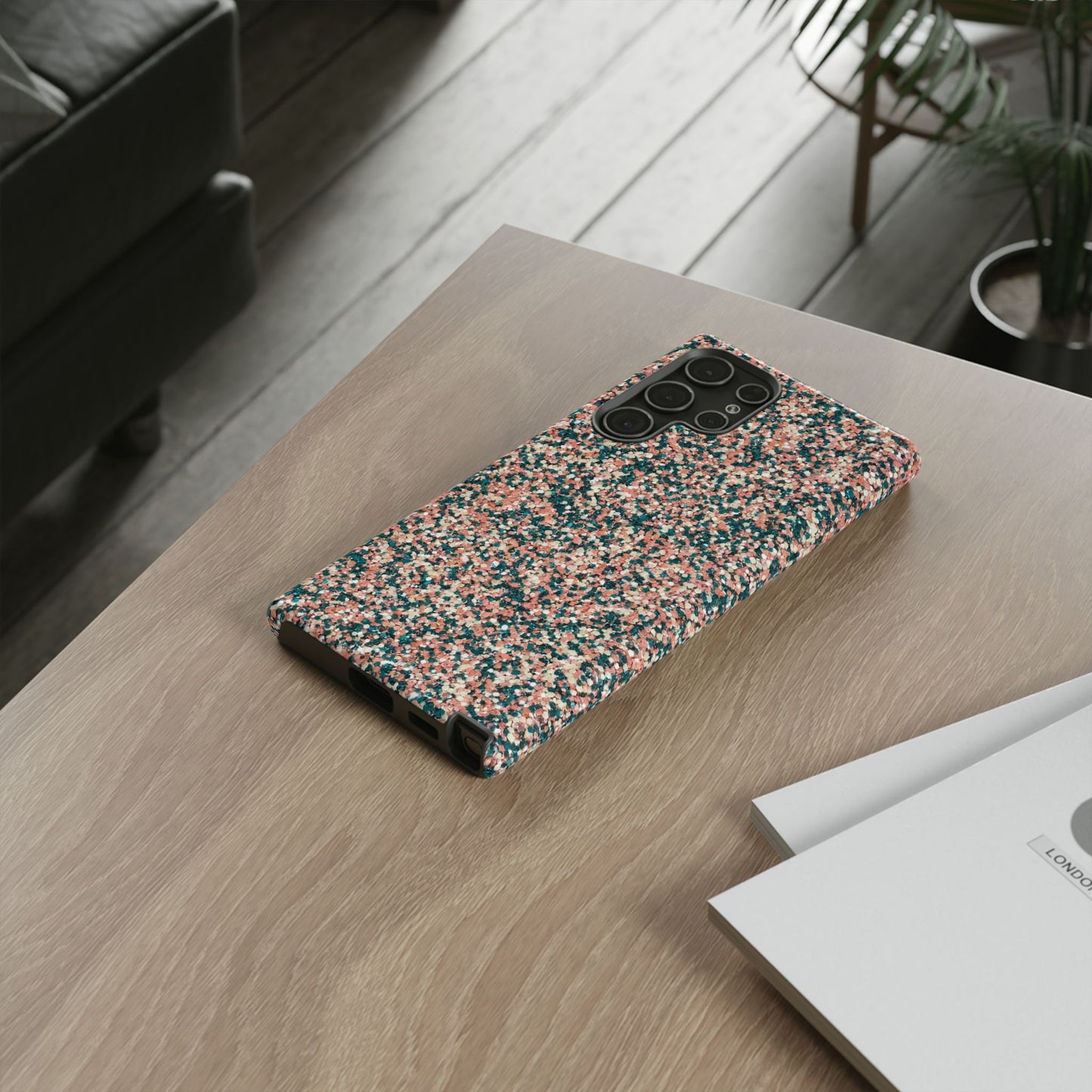 Speckled Pink & Teal Tough Phone Case — Durable Protective Cover