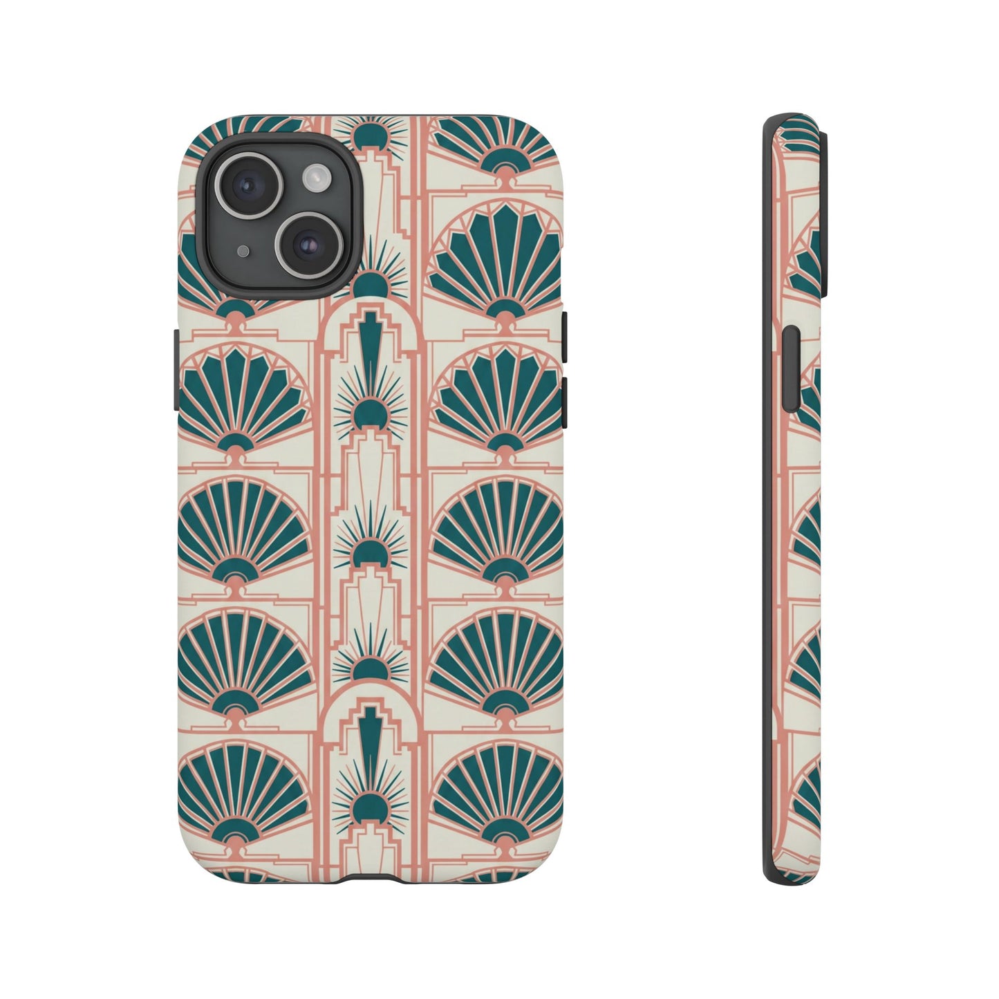 Art Deco Fan Pattern Tough Phone Case — Retro Geometric iPhone Cover