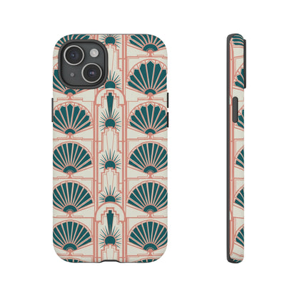 Art Deco Fan Pattern Tough Phone Case — Retro Geometric iPhone Cover