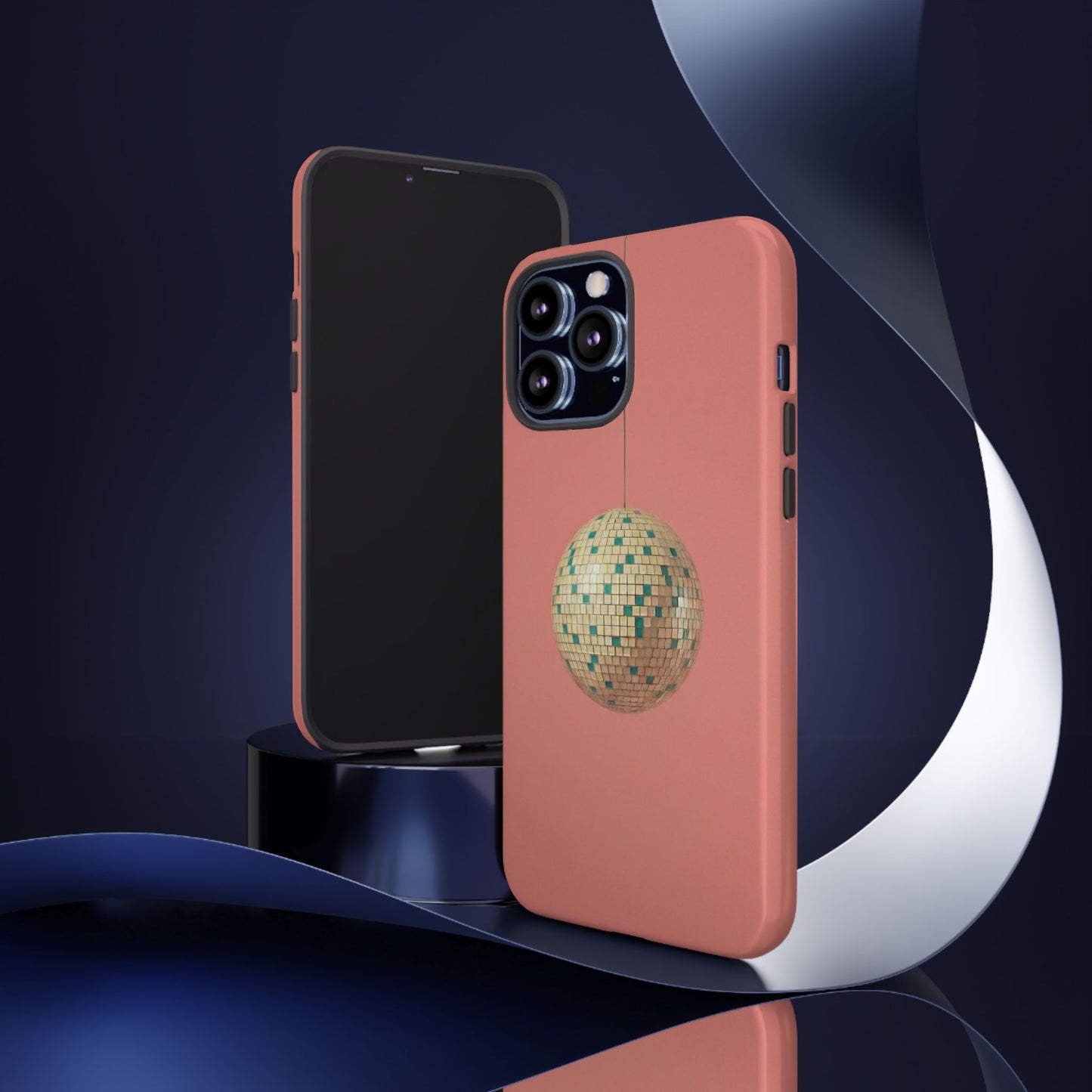Disco Ball Tough Phone Case — Retro Pink Protective iPhone Cover