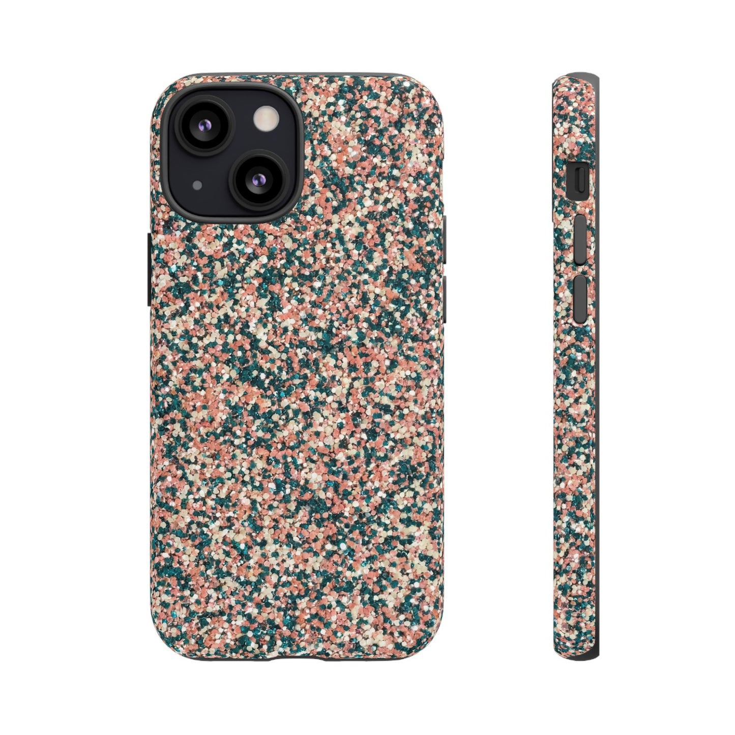 Glitter Speckle Tough Phone Case — Pink & Teal Protective Cover