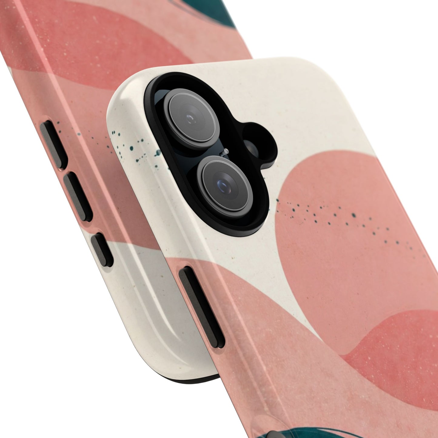Abstract Sunset Phone Case — Pink & Teal Wave Tough Case