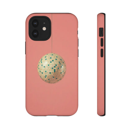 Disco Ball Tough Phone Case — Retro Pink Protective iPhone Cover