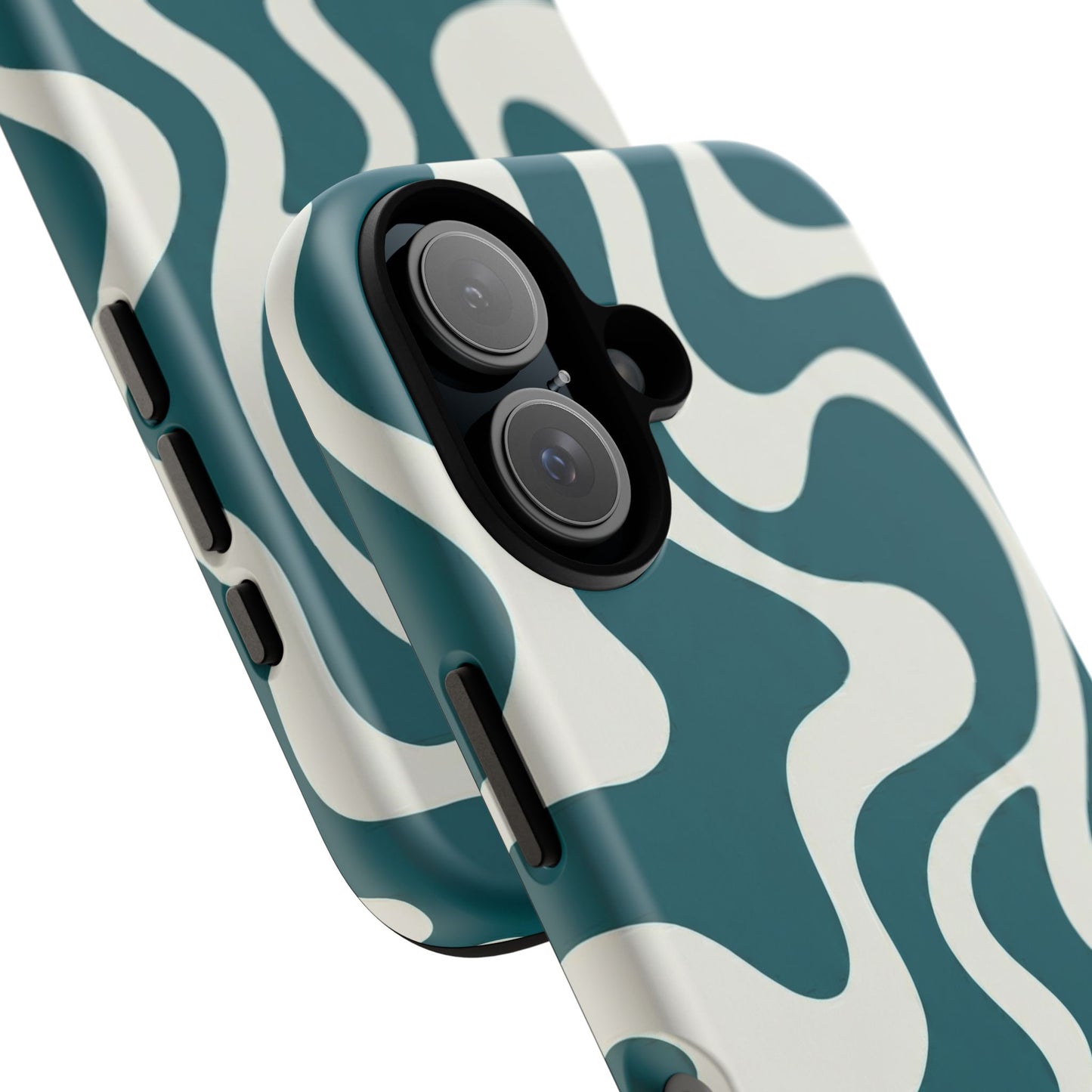 Teal Retro Swirl Tough Phone Case