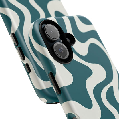 Teal Retro Swirl Tough Phone Case