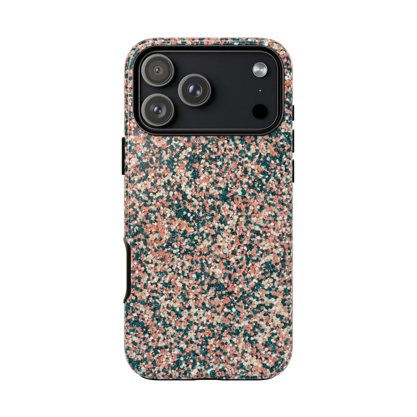 Glitter Speckle Tough Phone Case — Pink & Teal Protective Cover
