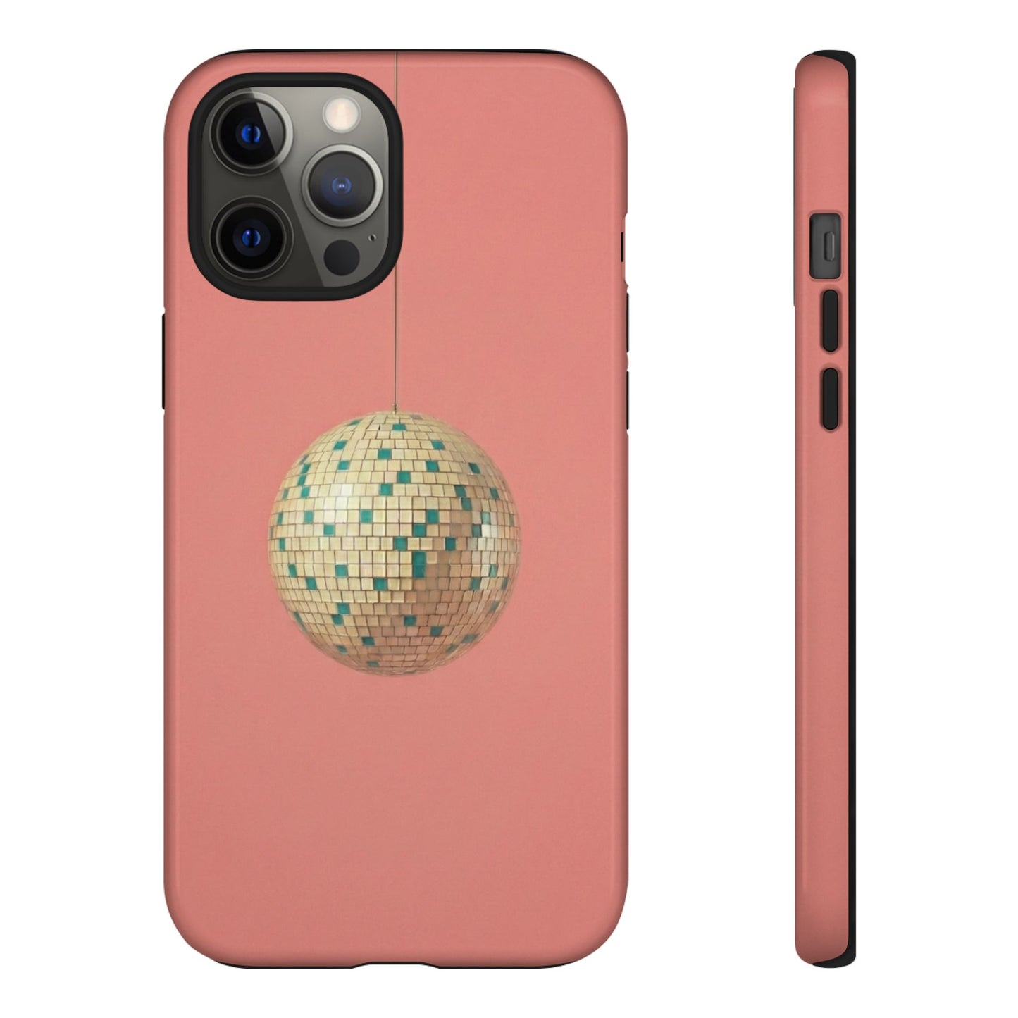 Disco Ball Tough Phone Case — Retro Pink Protective iPhone Cover