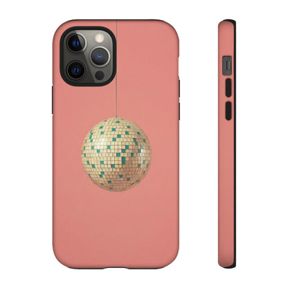 Disco Ball Tough Phone Case — Retro Pink Protective iPhone Cover