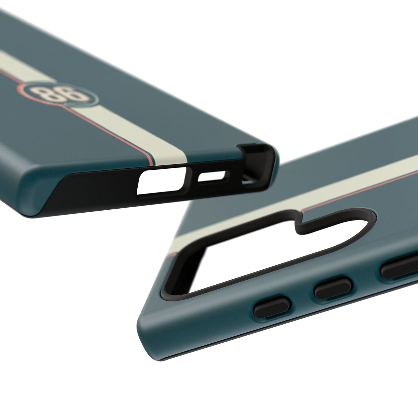 Racing Stripe Phone Case - Retro Teal with Number 86