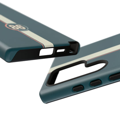 Racing Stripe Phone Case - Retro Teal with Number 86