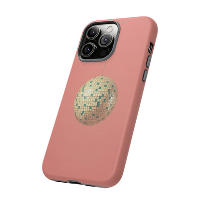 Disco Ball Tough Phone Case — Retro Pink Protective iPhone Cover
