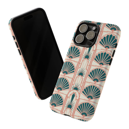 Art Deco Fan Pattern Tough Phone Case — Retro Geometric iPhone Cover