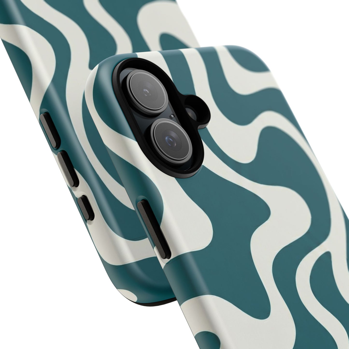 Teal Retro Swirl Tough Phone Case