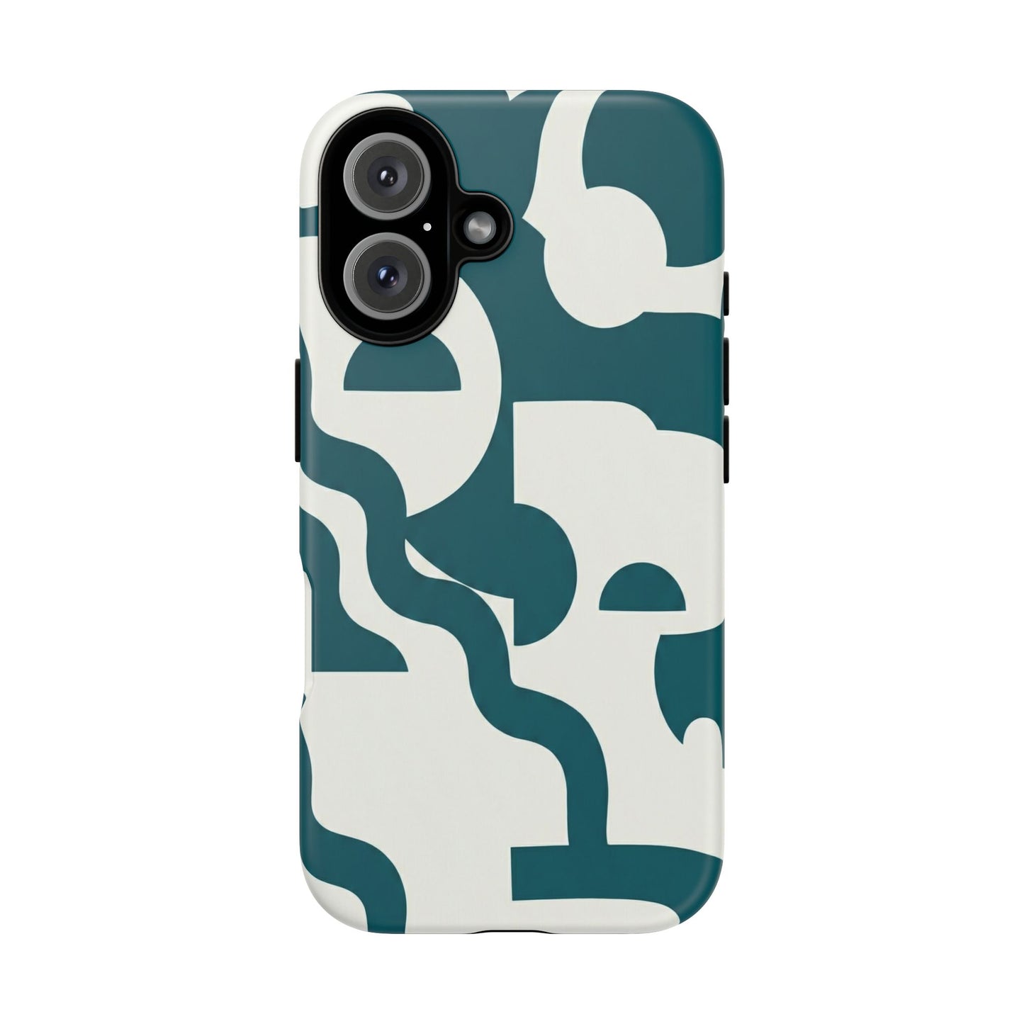 Abstract Teal Shapes Phone Case — Modern Geometric Tough Case