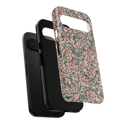 Speckled Confetti Tough Phone Case — Protective Floral Pink & Teal Design